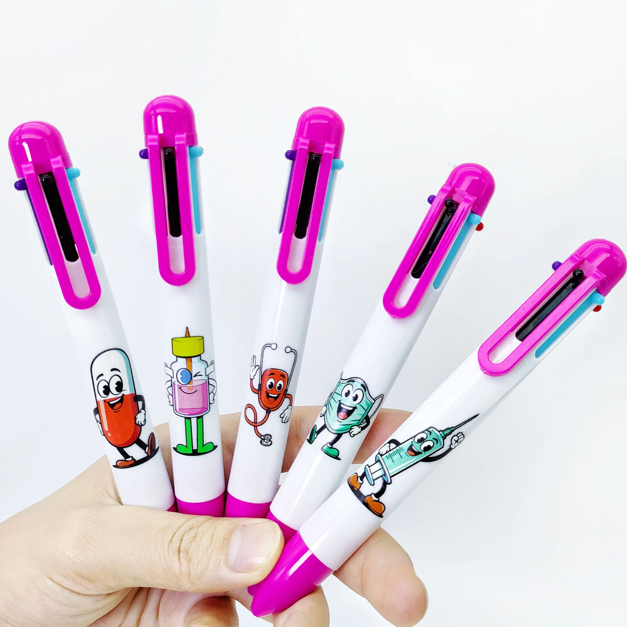 

8/16 шт., креативные медицинские принадлежности, шариковая ручка «шесть в одном», праздничный подарок, офисная живопись, маркировка, ключ, шариковая ручка.