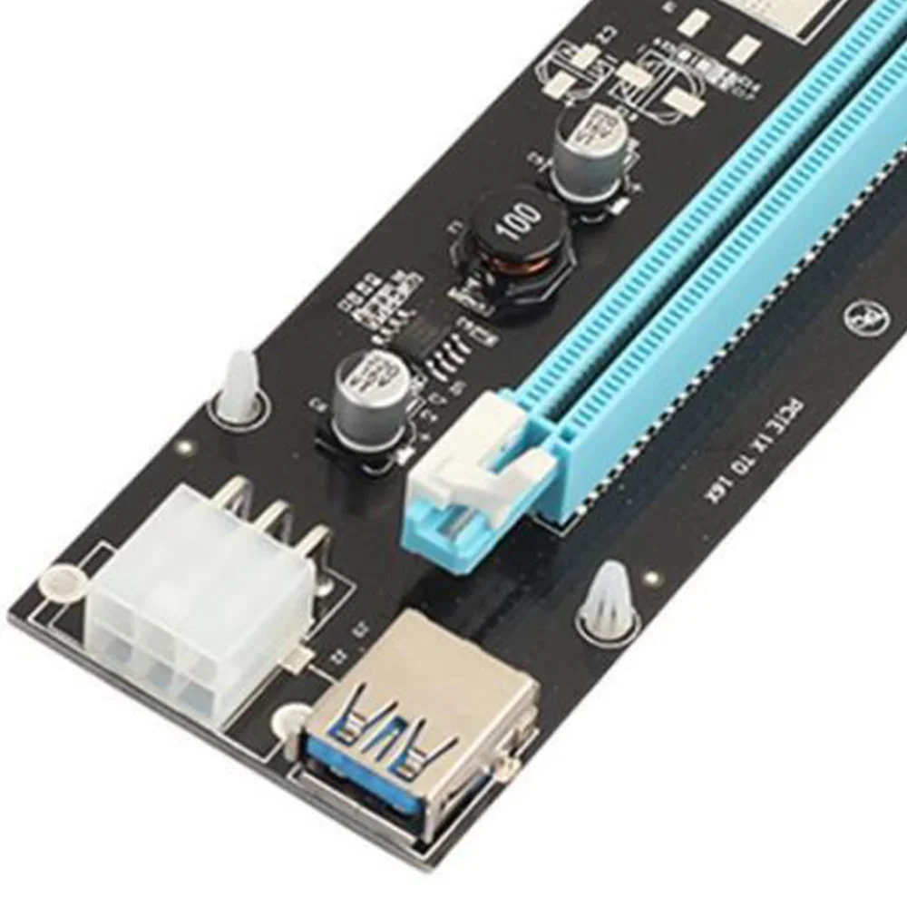 USB 3.0 MINI PCI-E TO PCIe PCI 1X ด่วนไปยัง16X Extender Riser การ์ดอะแดปเตอร์ SATA 6Pin สายไฟสำหรับการทำเหมืองแร่ BTC