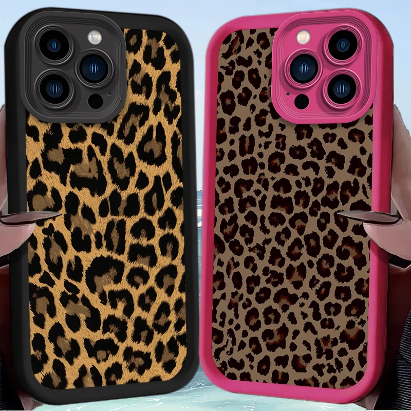 الاتجاه ليوبارد طباعة جراب هاتف آيفون 17 الهواء 16 16E 15 14 13 12 11 برو ماكس X XS X S ماكس XR SE 2020 SE4 7 8 غطاء مقاوم للصدمات