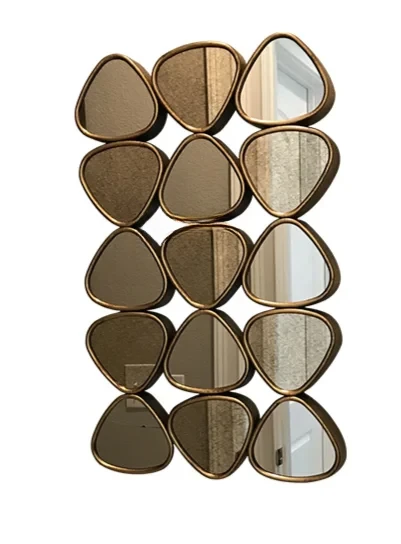 

Decorative Mirror Creative Irregular Mirror Restaurant Background Wall Pebble-Shaped Wall Decoration and Wall Hanging Mirror