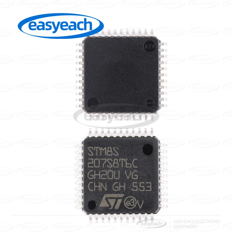 STM8S207S8T6C STMicroelectronics مكونات متحكم صغير IC رقاقة المعالج