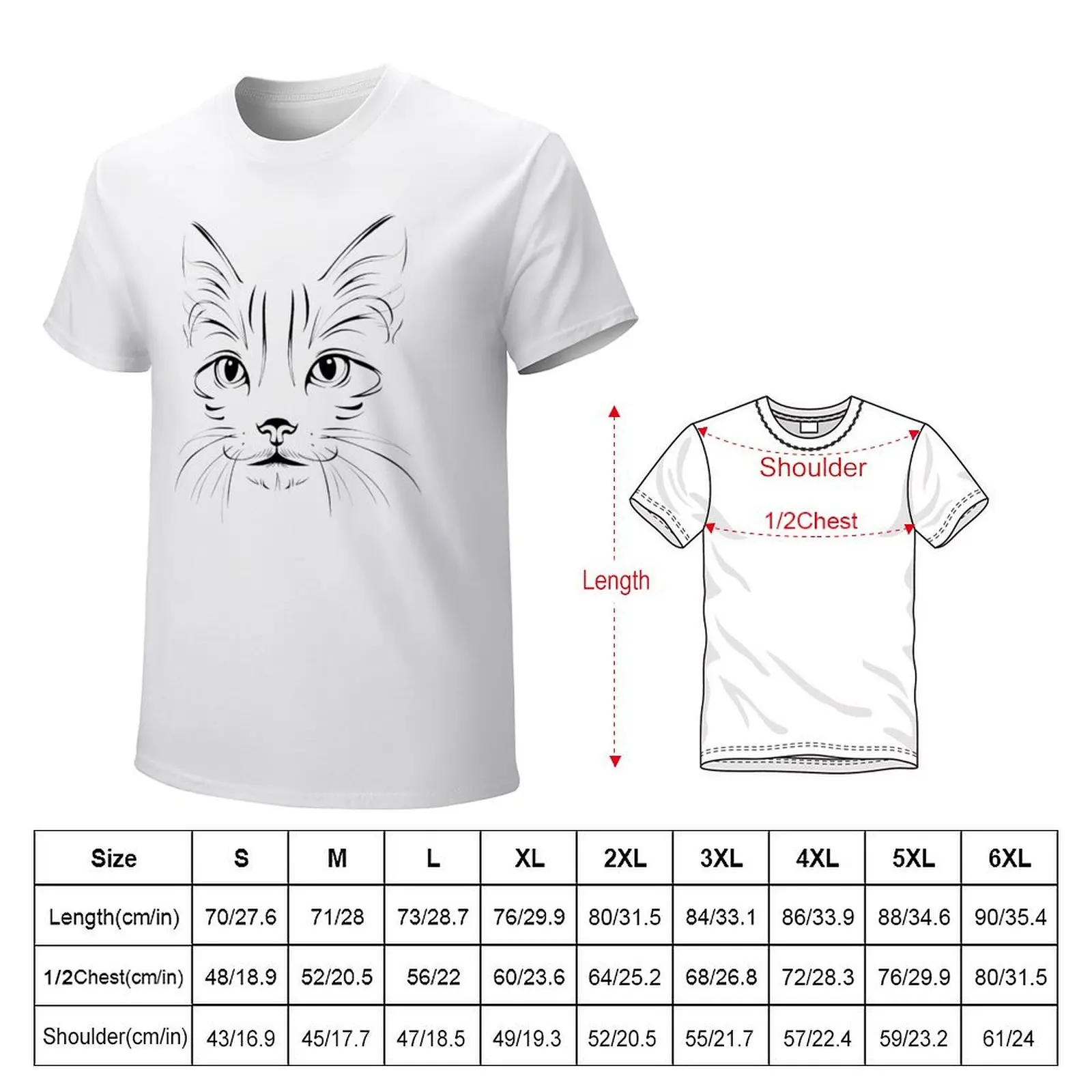 The Captivating Gaze of the Cat T-shirt cute clothes plus size tops Men's clothing