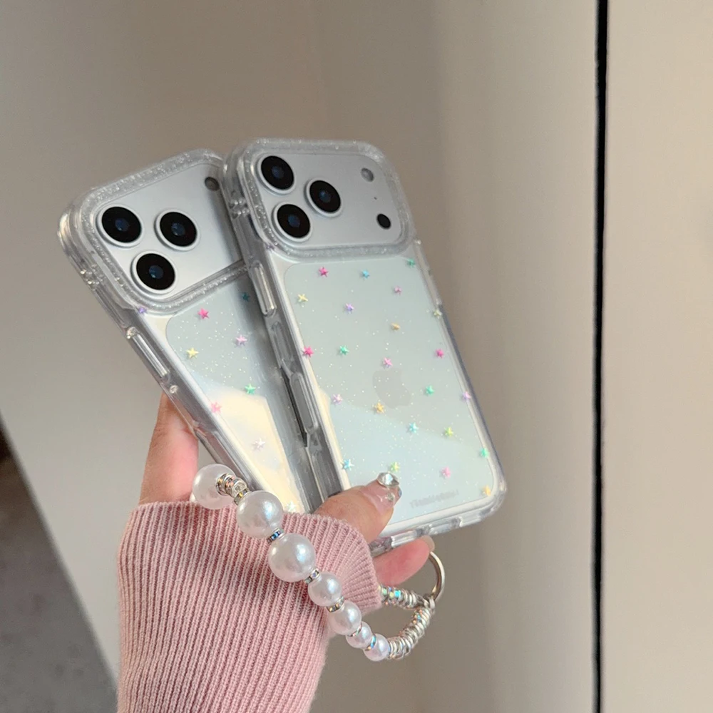 Glitzernde, glänzende Sterne, IMD-Transparente Rückseite für iPhone 17 16 18 Pro Max 13 14 15 Promax, INS-Schutz, stoßfeste Handyhülle – Detail 9