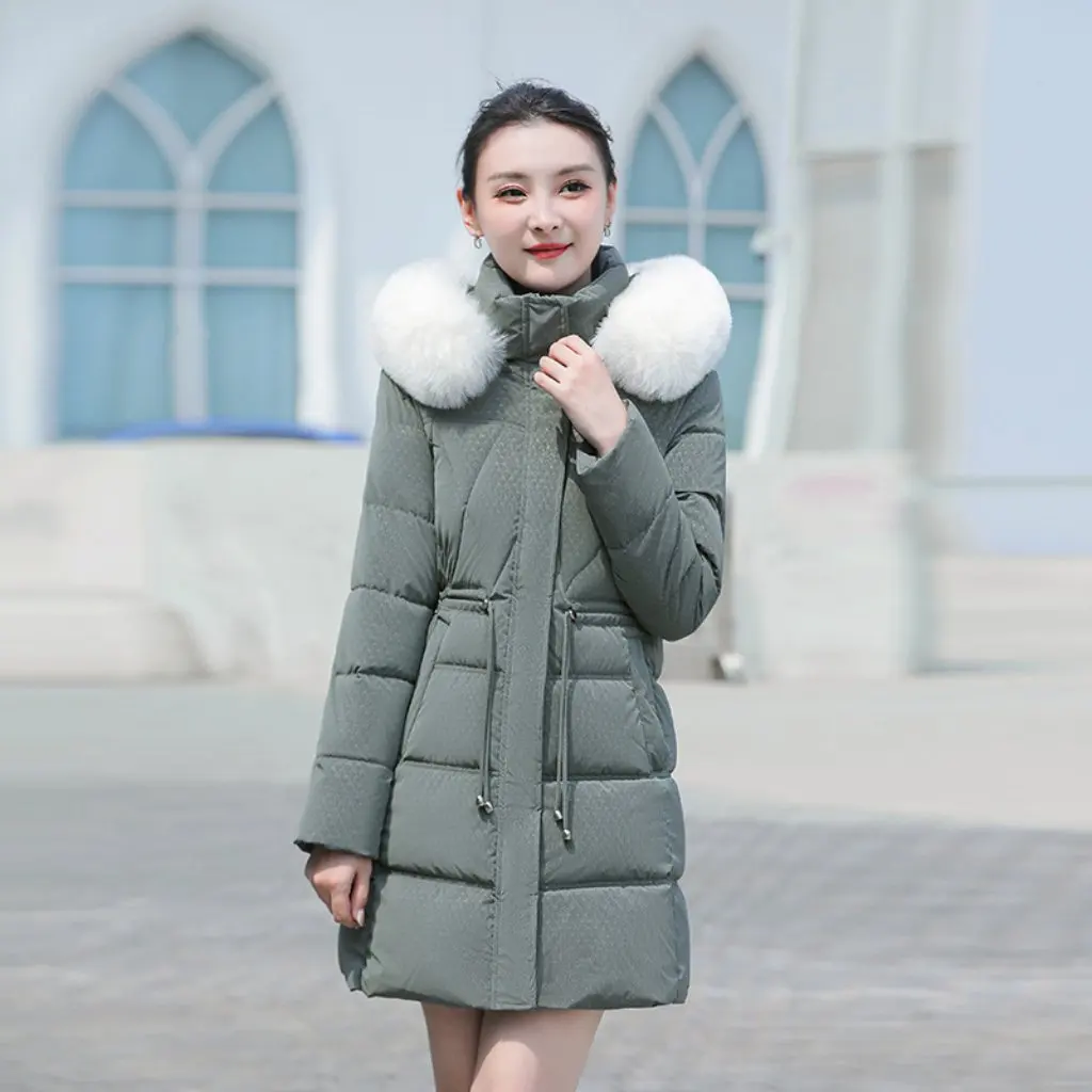 

Women's Korean Style Long Fur Collar Cotton-Padded Jacket Wholesale New Bread Clothing Fashionable Outerwear