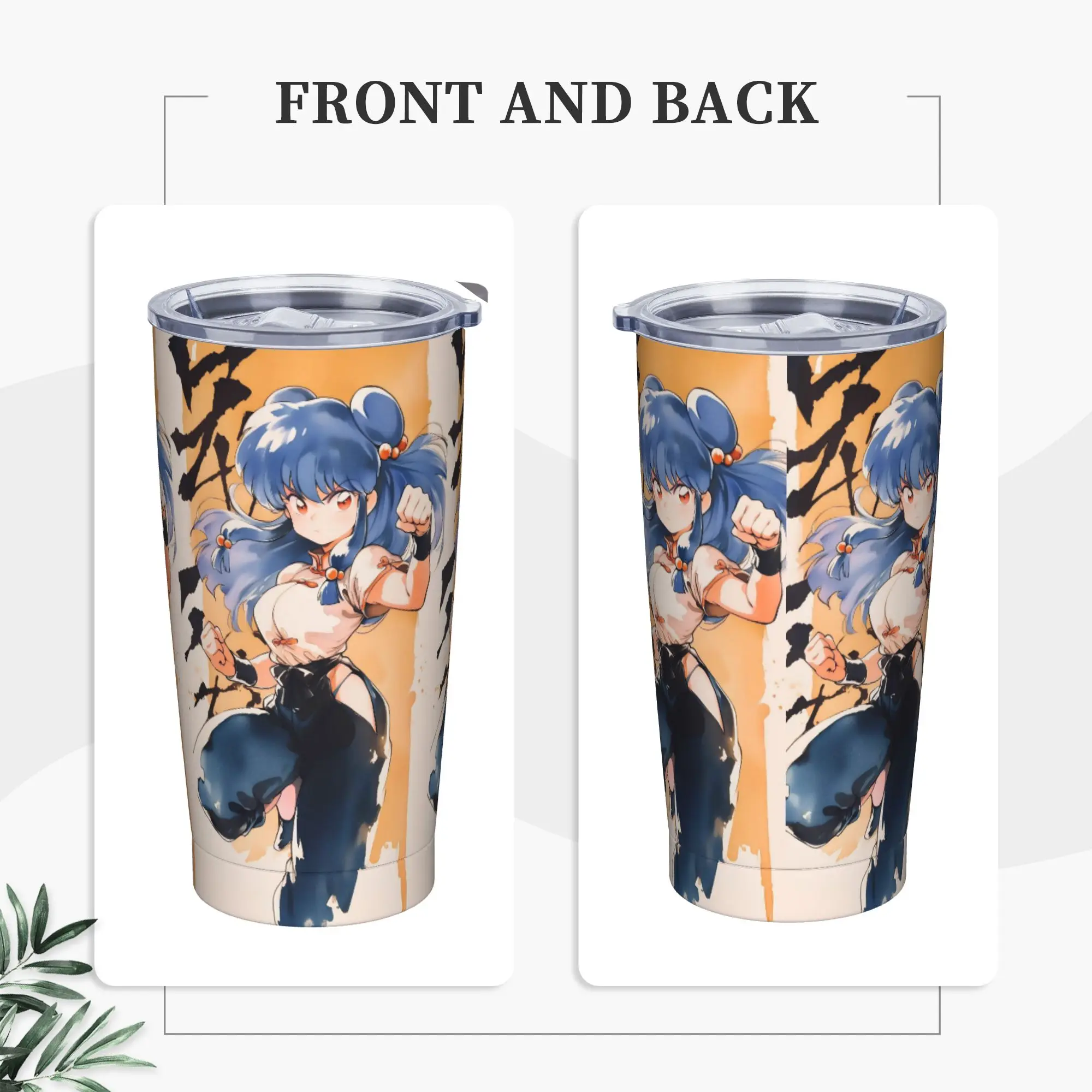 Ranma 1/2 Shampoo Manga Tumbler Vacuum Insulated  Thermal Cup Vacuum Flask Travel Outdoor Mug Water Bottle, 20oz