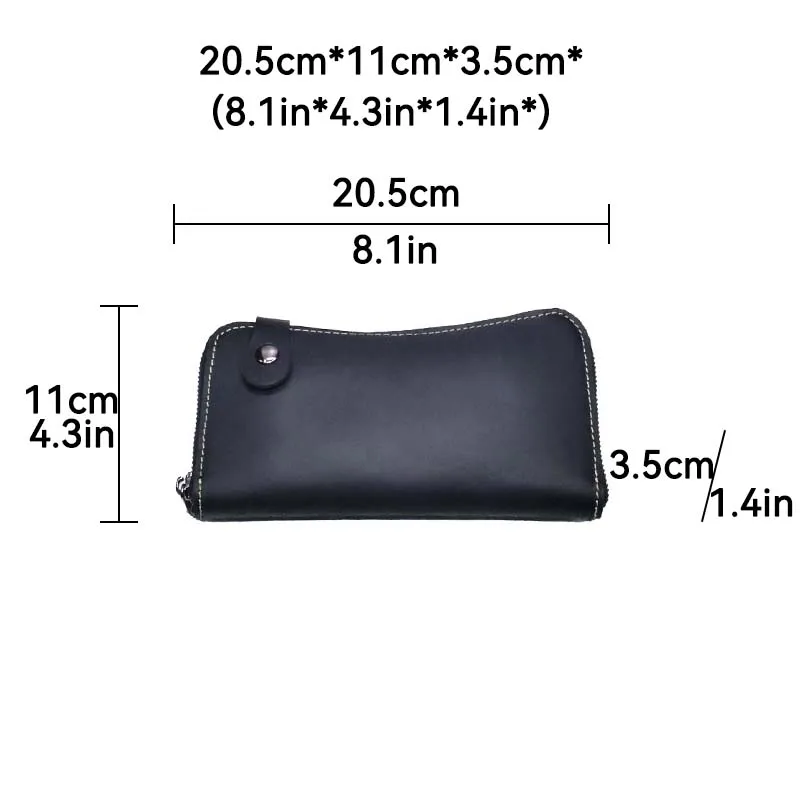 Saco de Cintura de Couro Masculino com Zíper de Dupla Camada, 2 Tipos de Vestindo, Bolsa de Telefone de Couro Genuíno, Carteira Zero, Camada Superior, Casual, 1Pc