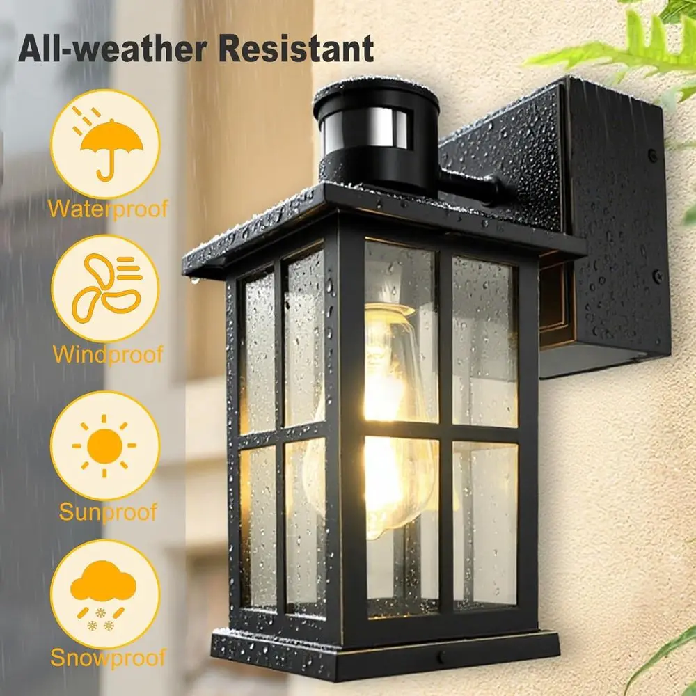 Dusk to Dawn Außenwandleuchte mit Bewegungssensor, WLAN-Ausgang, 3 Modi, wasserdicht für Terrasse, Garage