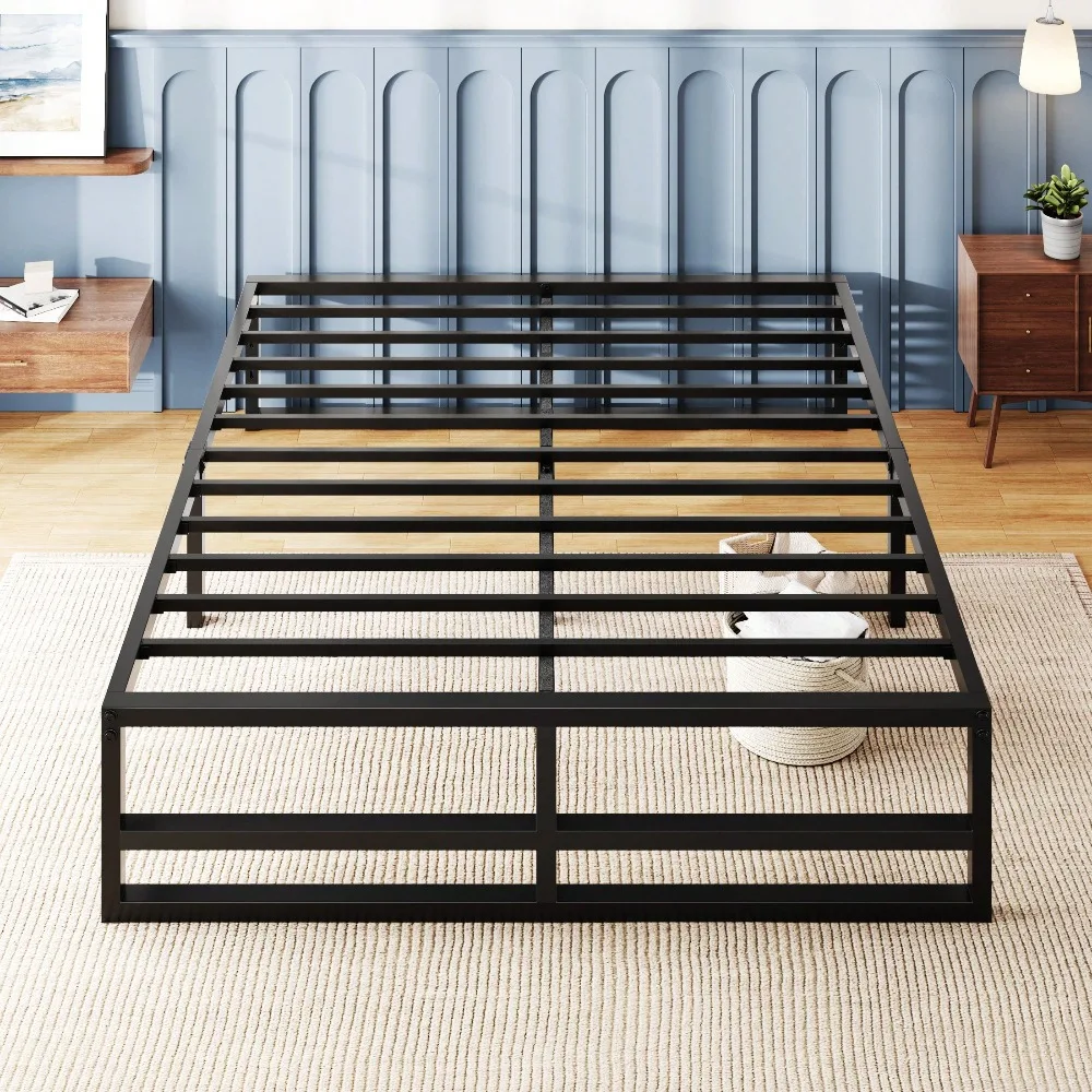 

Twin Size Metal Platform Bed, Heavy Duty Bed Frame With 14" Under Bed Storage, No Box Spring Needed,Twin Bed Frame