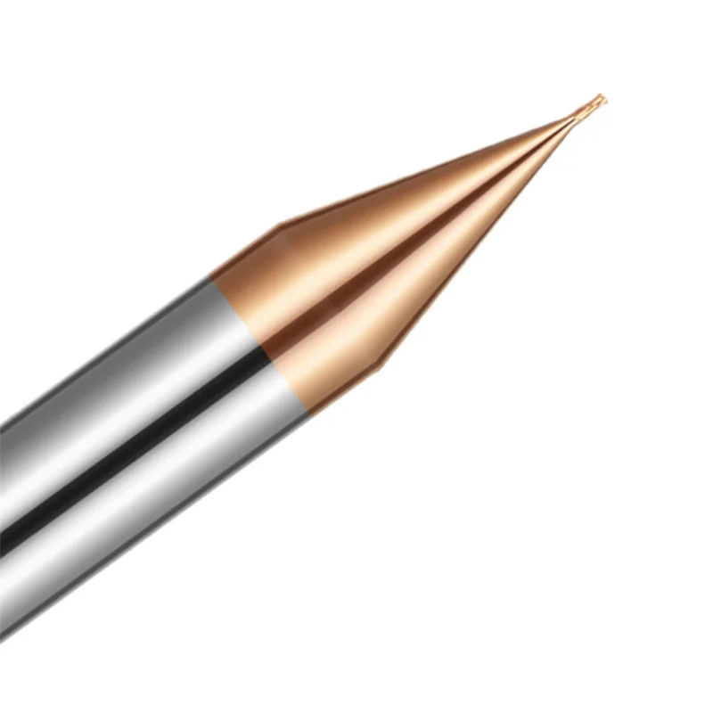 HRC55 M3 Carbide Micro Ball Nose/Flat End Mill 0.2-0.9 R0.15-R0.4 Radius for Steel Milling Cutters with Coating
