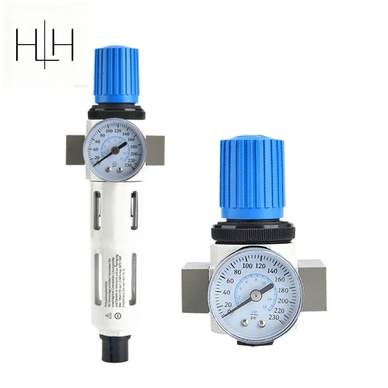 HLH LF LR LFR Type 1/8 1/4 3/8 1 Inch Air Filter Processor Water Oil Separator With Pressure Gauge LR-1/8-MINI LFR-3I8-MIDI