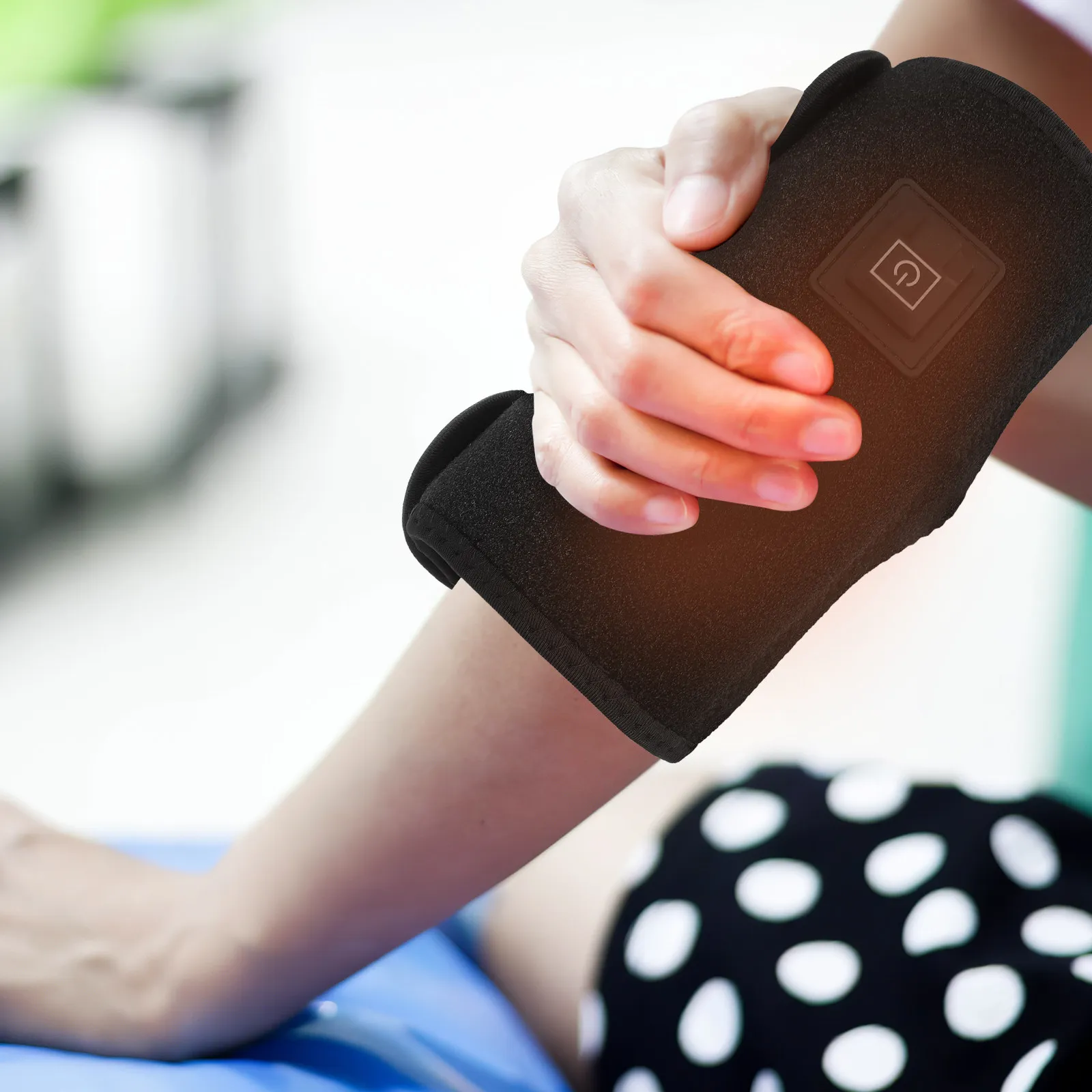1Pcs Electric Heated Elbow Wrap USB Powered No Battery Required Red Blue Green Temp Modes Ice Herb Bag Compatible Therapy Brace