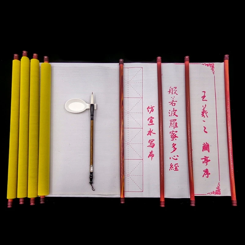 Reusable Chinese Water Writing Paper Chinese Copybook Gridded Water Writing Cloth Paper N0HC