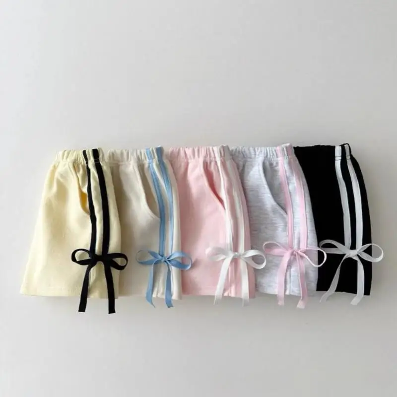 2026 Summer New Children Loose Shorts Cotton Girls Cute Sweet Bow Shorts Toddler Boys Fashion Casual Shorts Kids Clothes