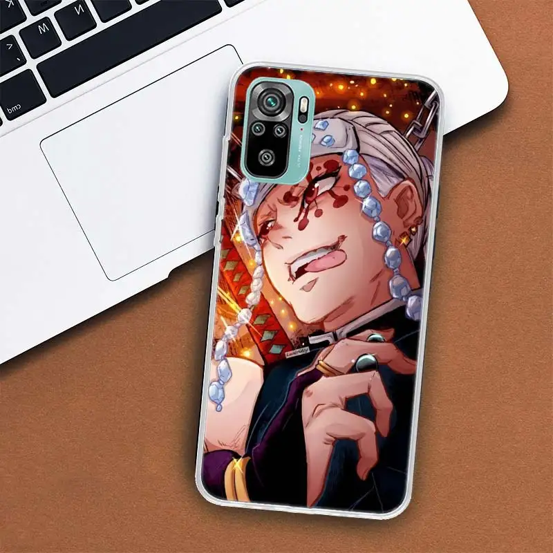 Demon Slayer Uzui Tengen Phone Case For Xiaomi Redmi Note 14 13 12 12S 11 Pro Plus 11S 10 10S 11T 11E Soft Transparent Shell Cov