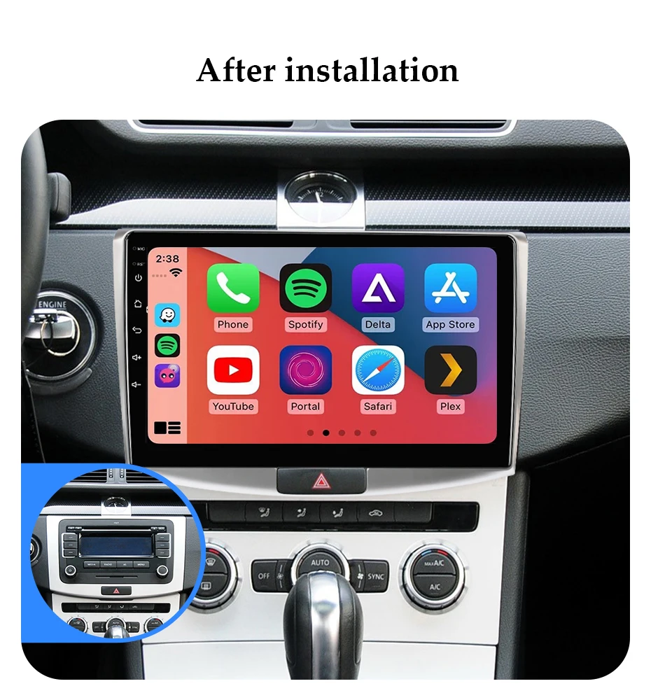 Android 14 For VW Volkswagen Passat B7 B6 CC Car Radio Multimedia Player Autoradio GPS Navigation Camera Carplay QLED 2Din DVD