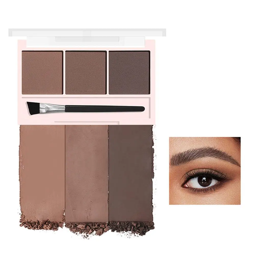 Waterproof Sweat-Proof Natural Long-Lasting Three-Color Eyebrow Powder - Three-Dimensional Defines Brows Daily Eyebrow Makeup
