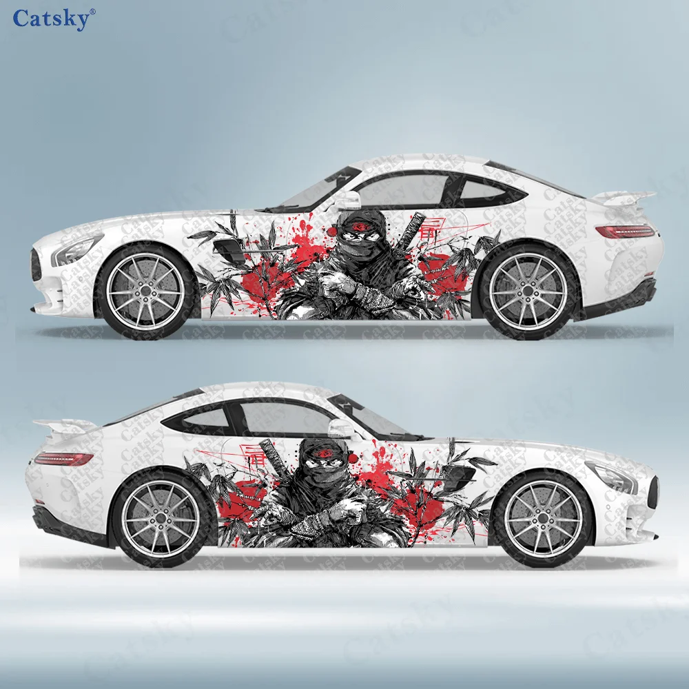 2pcs Ninja splatter decal for car and truck in bamboo forest, durable, fade resistant, easy to install and remove - Enhance your