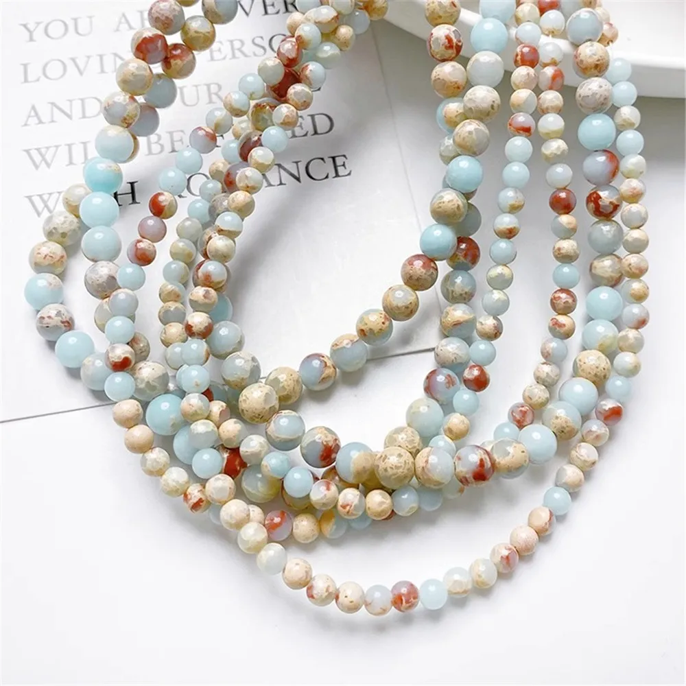 Natural Shoushan Stone Round Beads Scattered Beads Separated String Beads DIY Handmade Bracelets Necklaces Accessories Materials