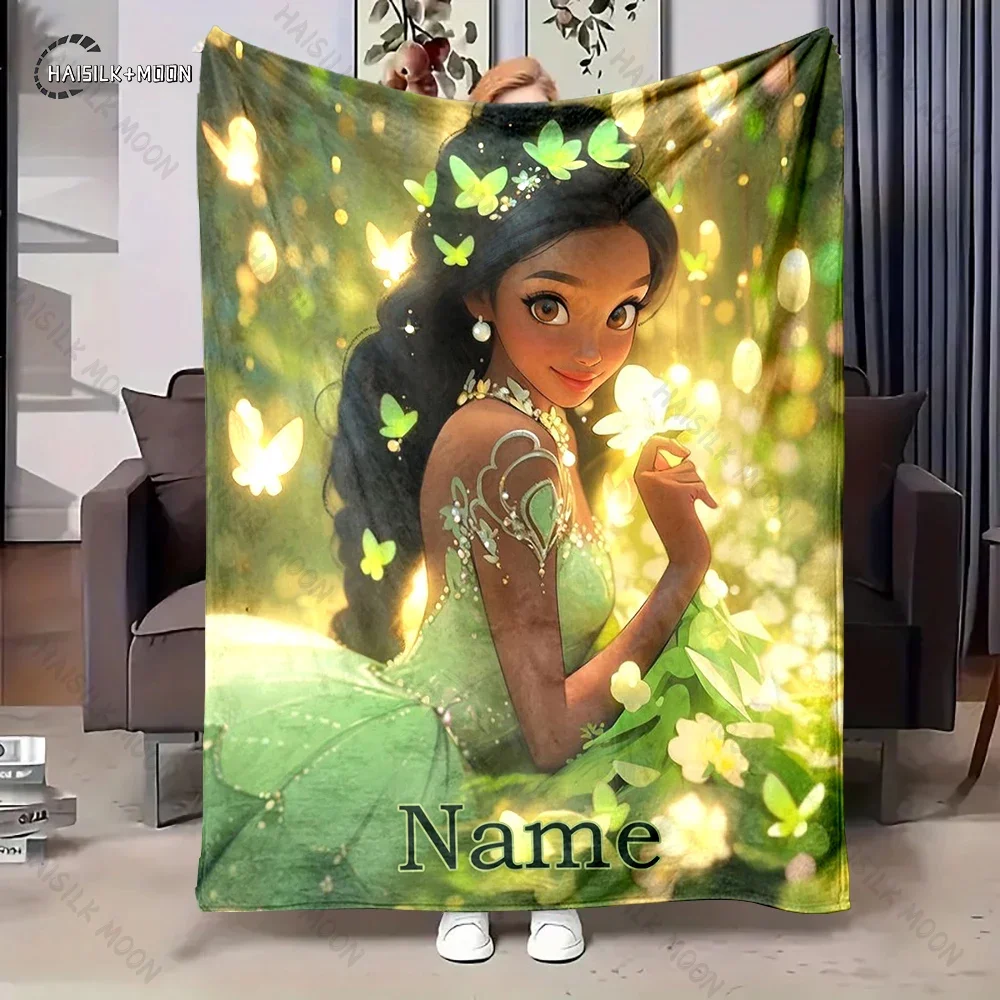 Customize Your Princess and The Frog Tiana Blanket Personalized Name Customized Blanket Sofa Bed Office Nap Four Seasons Blanket