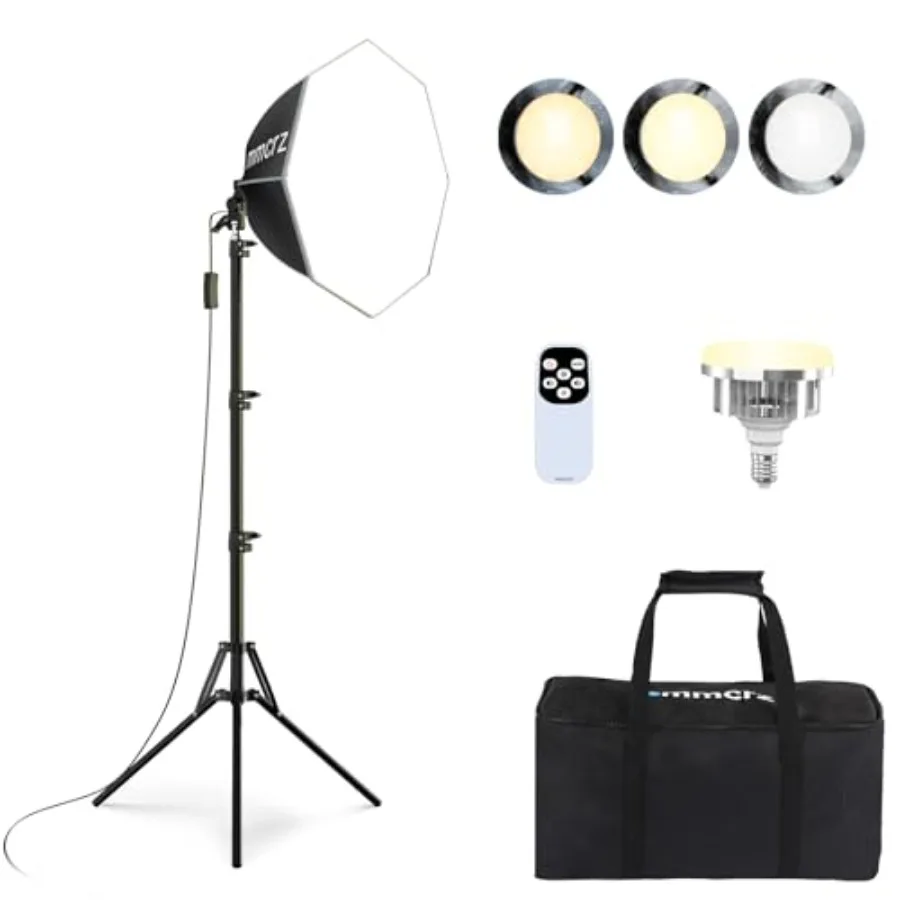 

【New model】Professional Softbox Lighting Kit 20'' x 20'' Studio Lights with 85W 2700-6500K E27 LED Bulbs Continuous Lighting fo