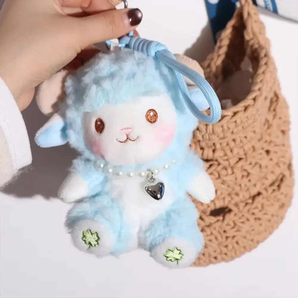1Pcs PP Cotton Plush Keychain Portable Collection Fluffy Soft Cartoon Sheep Doll Comfortable Cartoon Animal Design