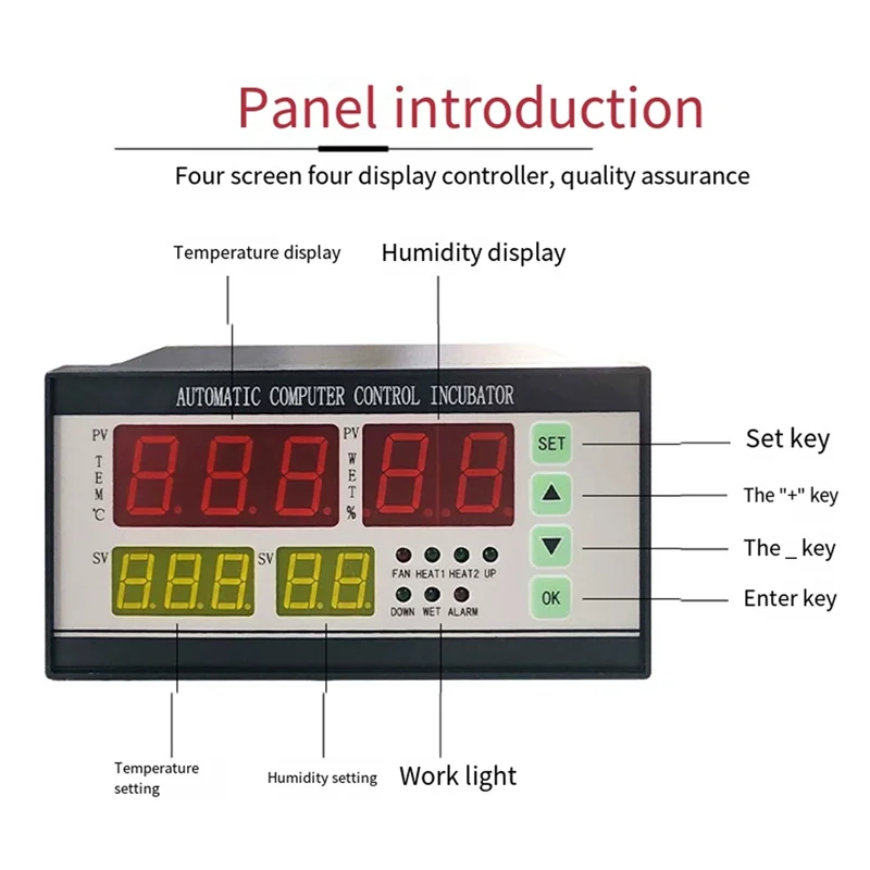 

ABBO-XM-18 Smart Digital Egg Incubator Controller Multifunctional Constant Temperature And Humidity Sensor Probe 220V