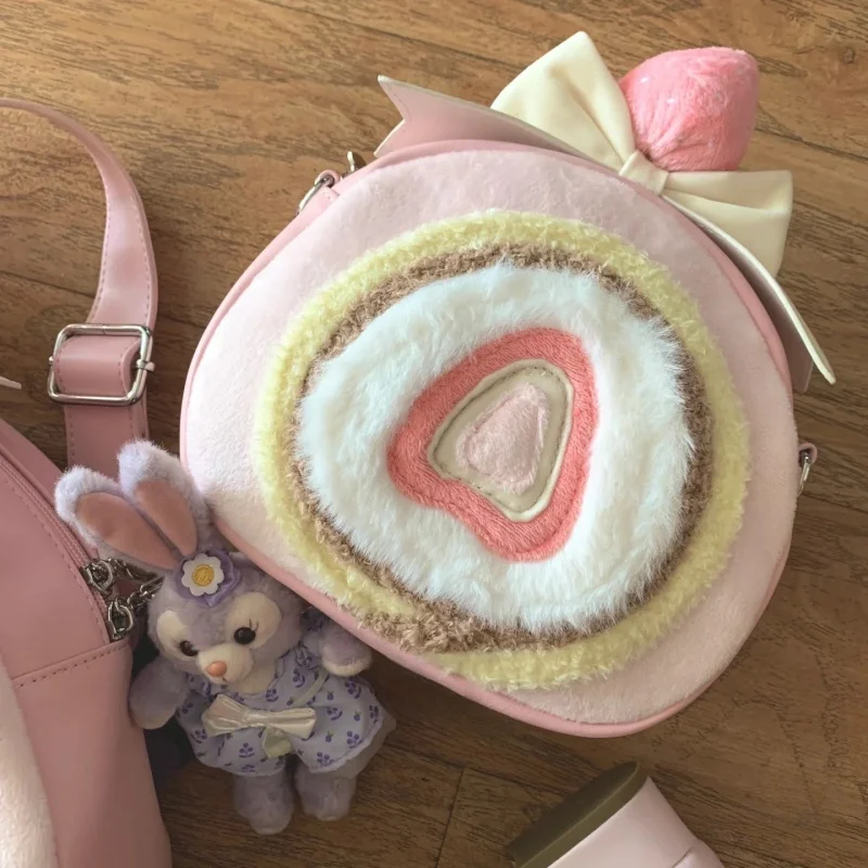 New Cute Strawberry Cake Food Backpack Anime Cosplay Bags For Women Sweet Pink Lolita Bag For Girl Christmas Gift Backpack