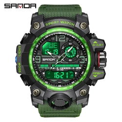 SANDA G style New Men Watch 50M impermeabile sport orologio al quarzo militare per orologio da polso digitale elettronico maschile Reloj De Hombre