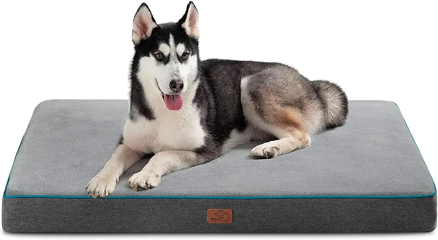 

Large Orthopedic Memory Foam Dog Bed with Washable Cover, Non-Skid Bottom, Plush Fleece Top - Grey