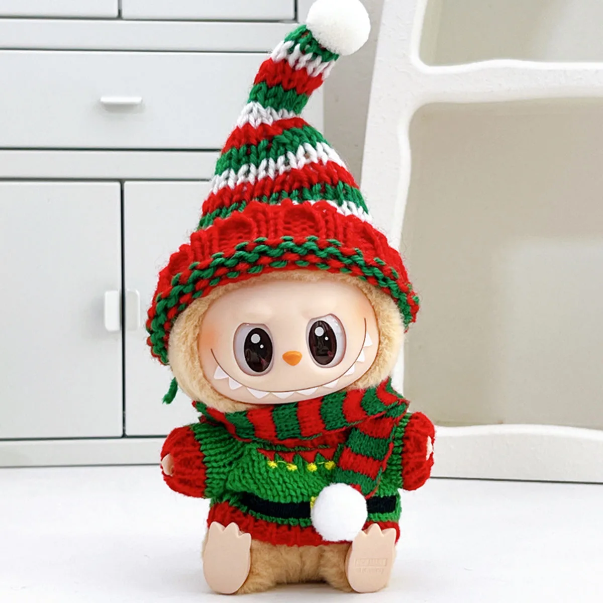 Кукольная одежда для наряда Labubu, зеленые аксессуары, комплект рождественского свитера, одежда для куклы, подарок для ребенка