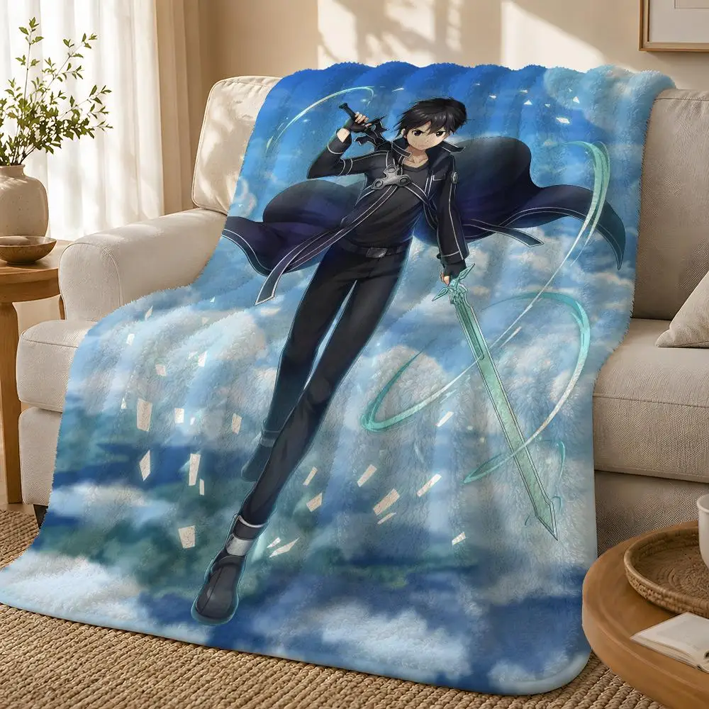 Yuuki Asuna Sword Art Online Throw 1pc Flannel Blanket Soft Lightweight Warm Cozy For Bedroom Sofa Bed