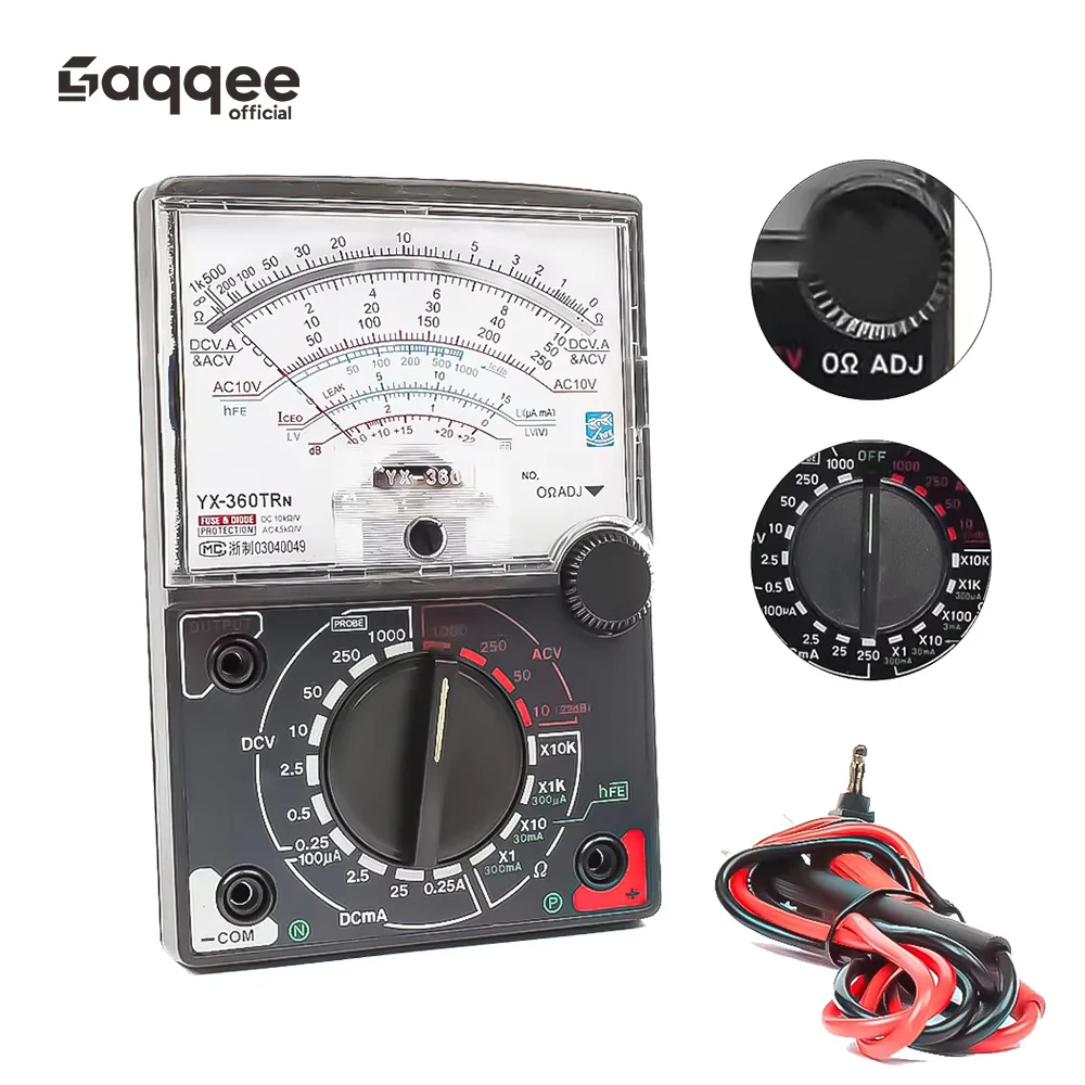 YX-360TRN AC DC 1000 V Spannung Strom Tester Handheld Pointer Analog Meter Multimeter Voltmeter Amperemeter Mit Summer Test Stift