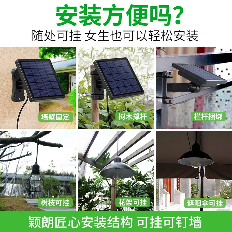 

Solar Chandelier Outdoor Sensitive Light IP65 Waterproof E27 LED Lamp Landscape Pendant Light Decorations Garden Balcony Lamp