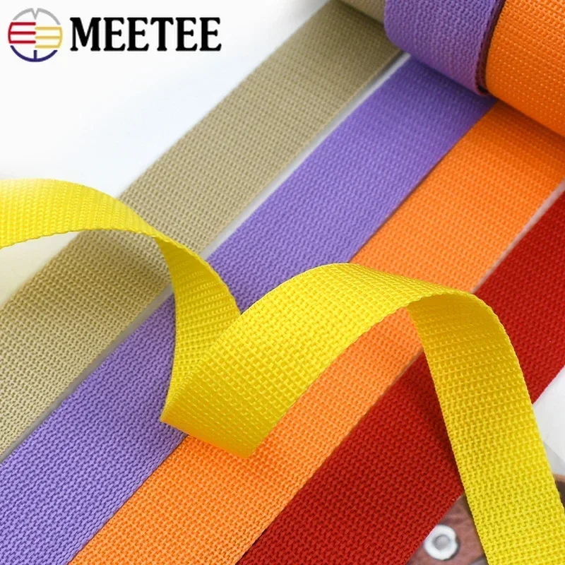 Meetee 10M PP correas de polipropileno 20-50mm correa para bolso de hombro cinta de nailon cinturón de seguridad decoración encaje costura Bias