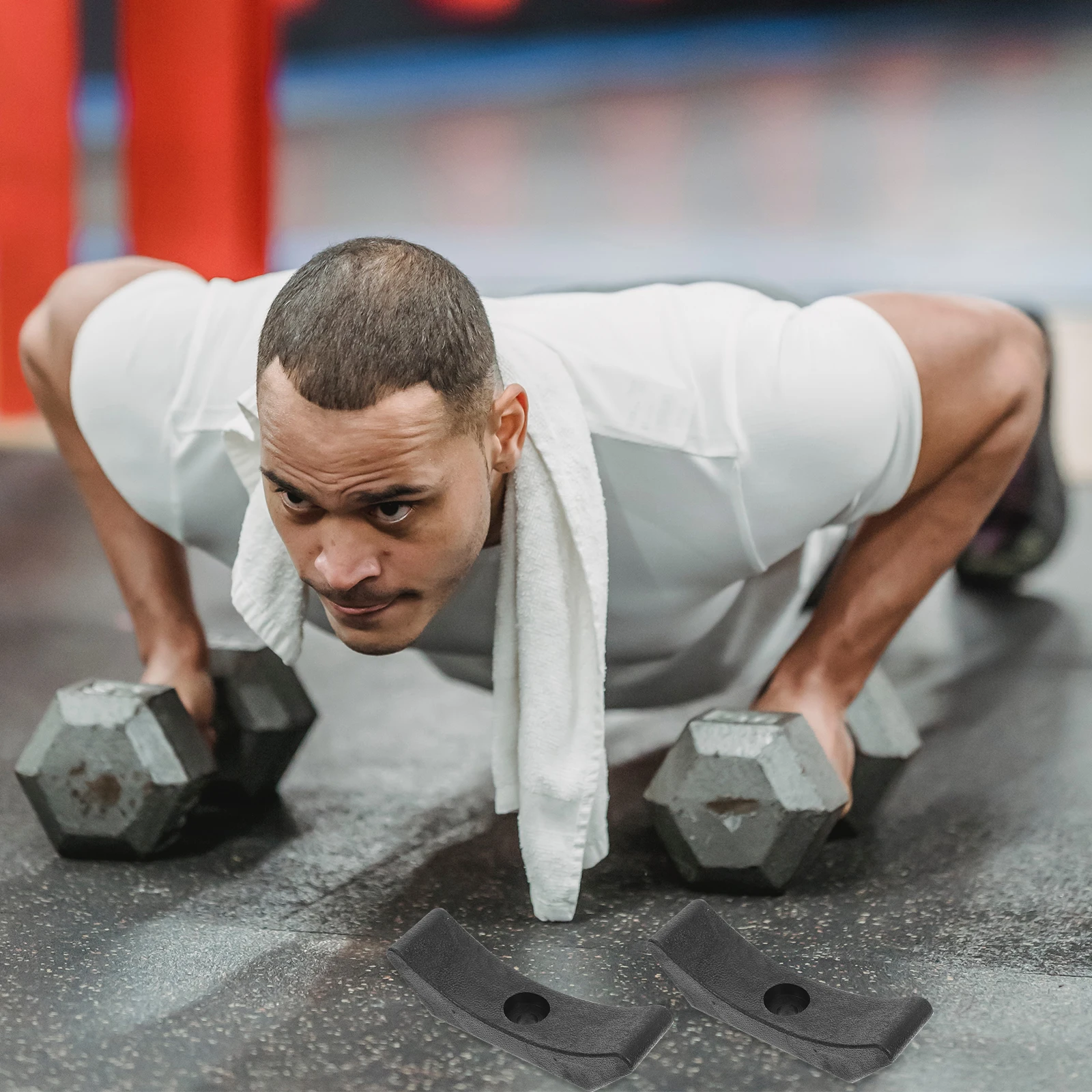 

6pcs Dumbbell Rack Black PP 140mm Fitness Equipment Accessories Storage Stand for Dumbbells Prevent Rolling Protect Floor