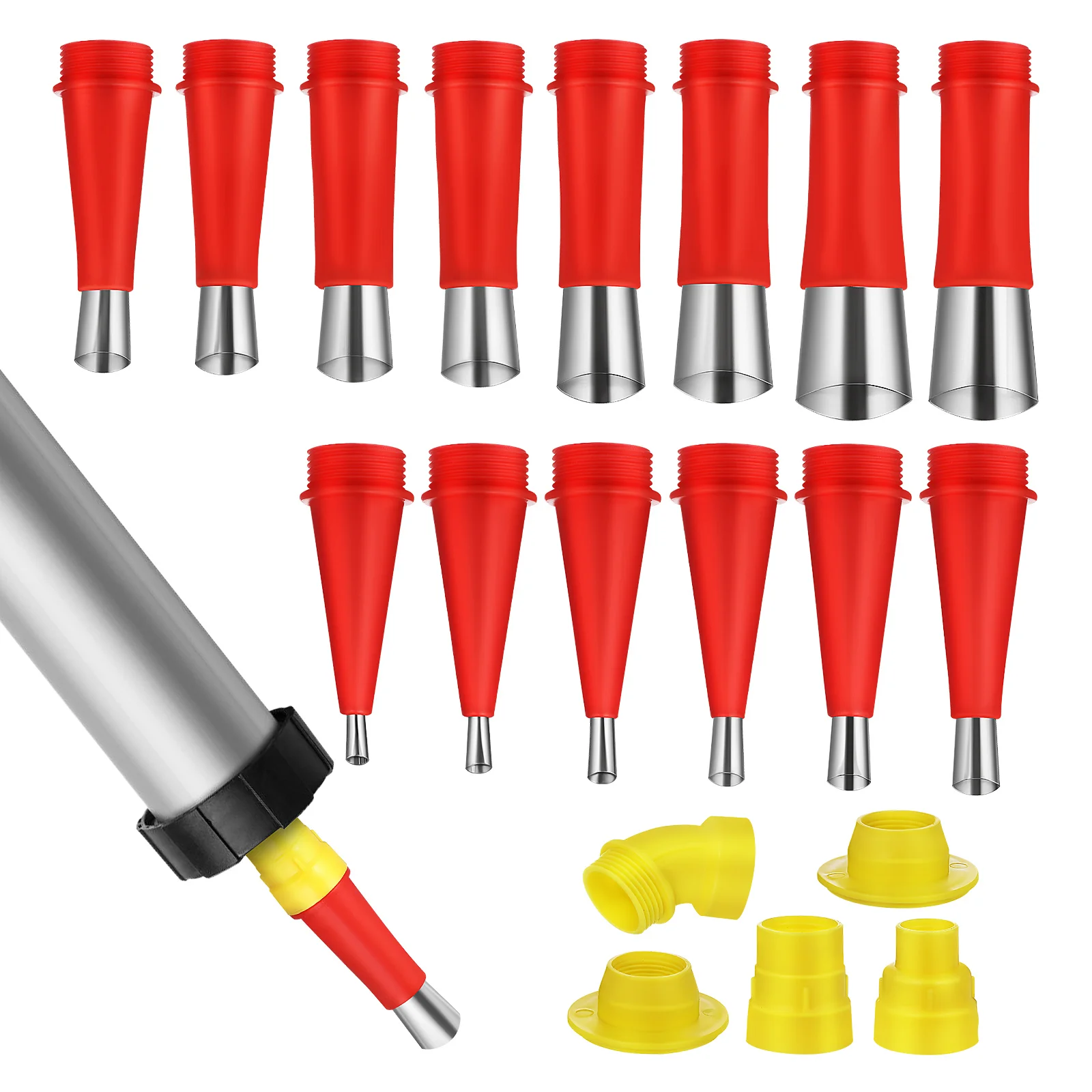 

Rubber Nozzle Tool Caulking Tip Adapter Extension Kits Tools Stainless Steel Finishing Finisher