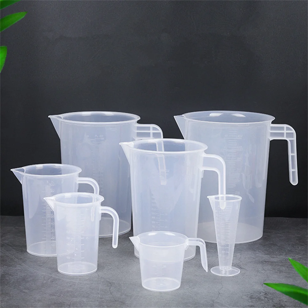 100~5000ml Plastic Measuring Cup Transparent With Scale Food-Grade Separating Cups DIY Cake Epoxy Resin Jewelry Making Tools