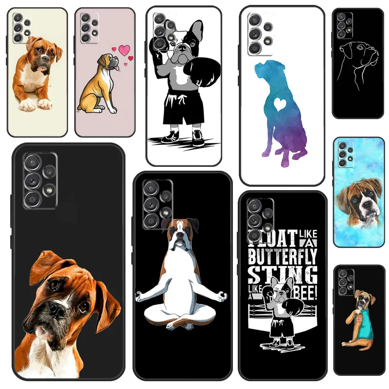 Boxer Dog  Cute For For Samsung Galaxy A15 A35 A55 A36 A56 A26 A16 A22 A32 A52 A54 A34 A53 A33 A13 A06 A05 Case