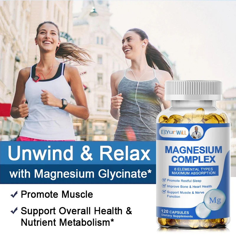 Triple Magnesium Complex | 500mg of Magnesium Glycinate, Malate, & Citrate for Muscles, Nerves, & Energy | Cardiovascular Health