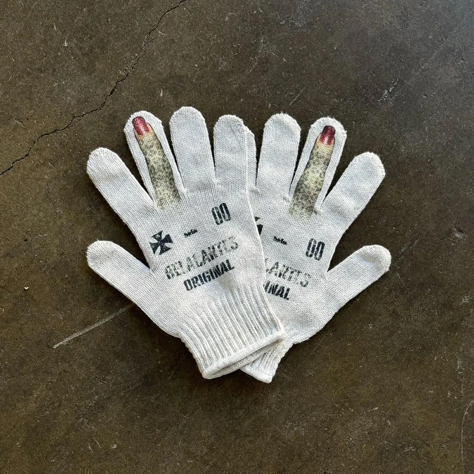2000s Vintage Y2k Punk Gloves Unisex Skeleton Half Finger Gloves