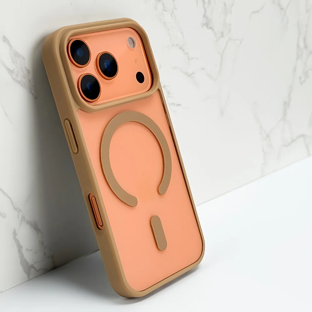 Para iphone 17 promax 11 16 15 luxo claro magnético caso de carregamento sem fio à prova de choque macio pára duro acrílico transparente capa