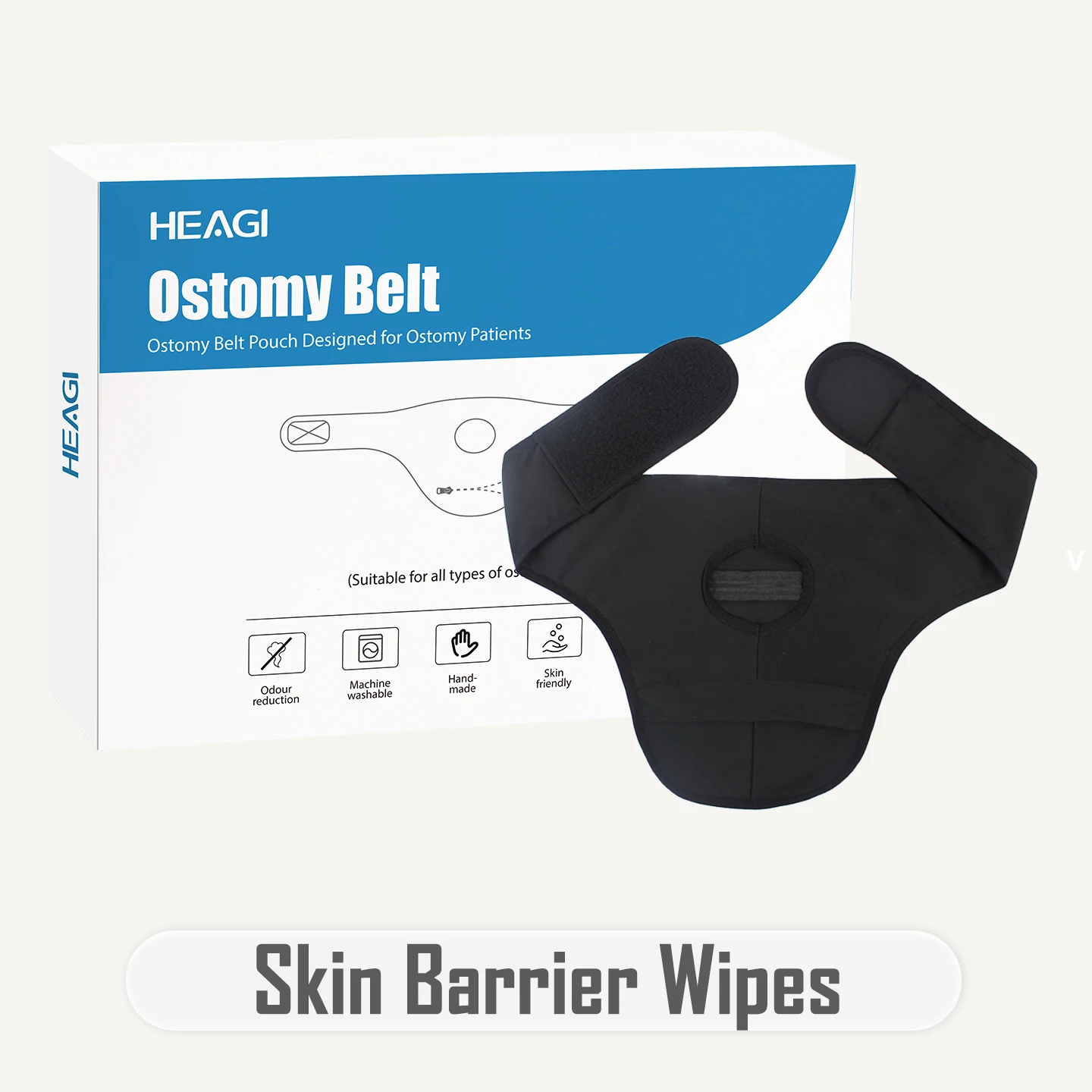 

Unisex ostomy belt with inner pocket. Breathable, anti-slip for sports, swimming and daily ostomy use.