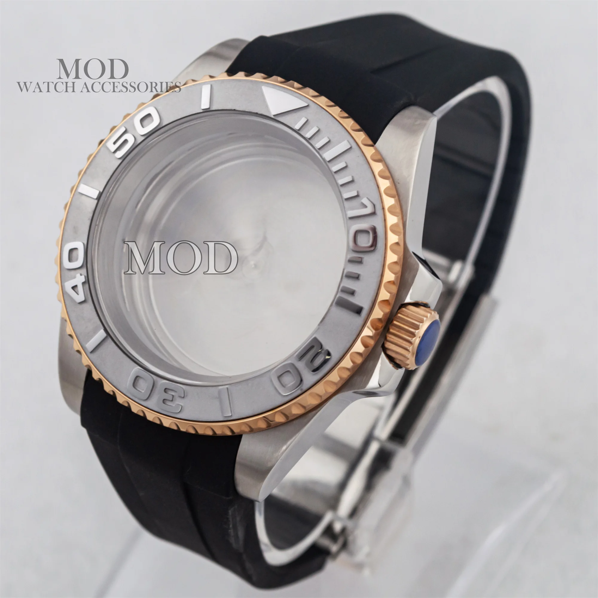 

40mm NH35 Case 20mm Rubber Bracelet 10ATM Waterproof For SUB GMT NH34 NH35 NH36 Movement Fit 28.5mm Dial Yacht-Master Modify Cas