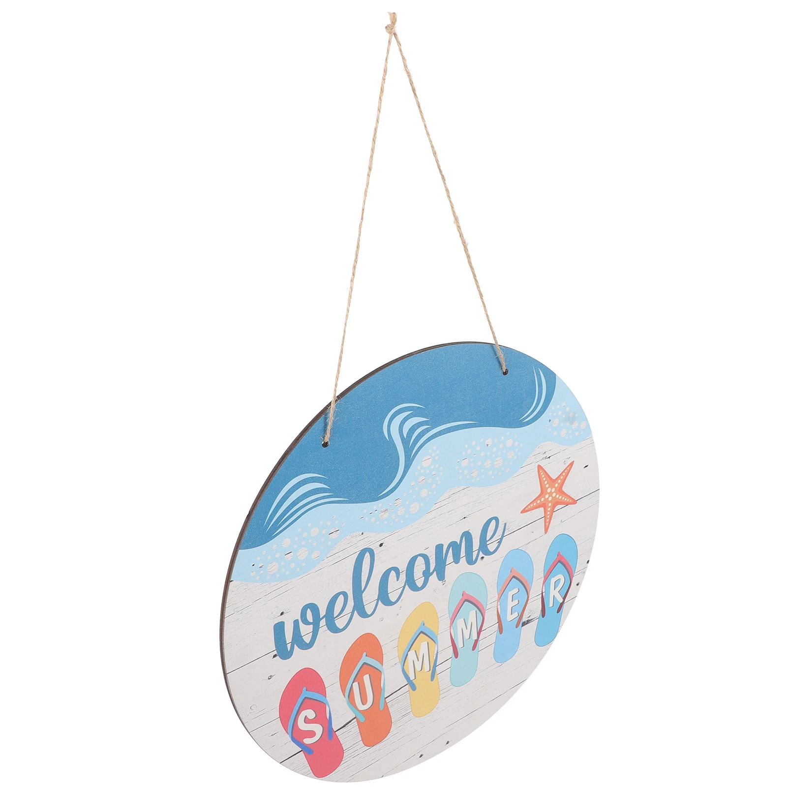

Wooden Pendant Beach Sign Summer Decor Front Door Hanging Welcome Slippers Plaque Seaside Home Party Wall Craft Paint Art