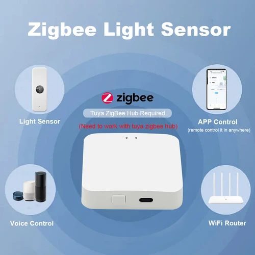 Imagen 2 del producto Sensor de luz Tuya ZigBee, Sensor de luminosidad, Detector de brillo de iluminación, automatización del hogar con conexión de dispositivo Smart Life Tuya