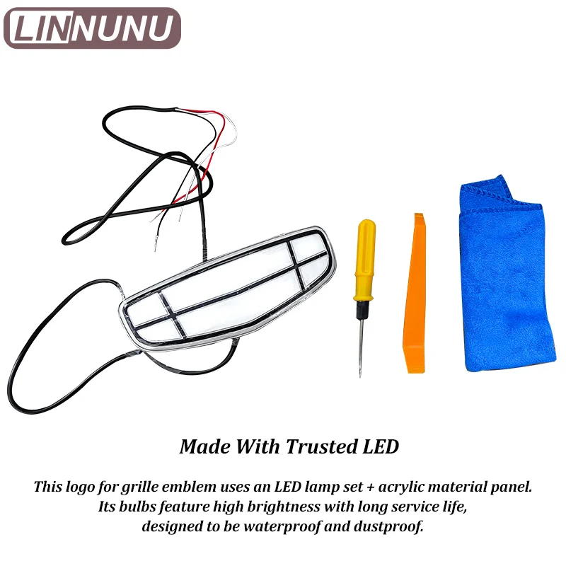 LINNUNU fit for Kx11 GEELY Monjaro Manjaro XingyueL LED Logo Car Illuminated Light for the front Grille of the vehicle Emblems