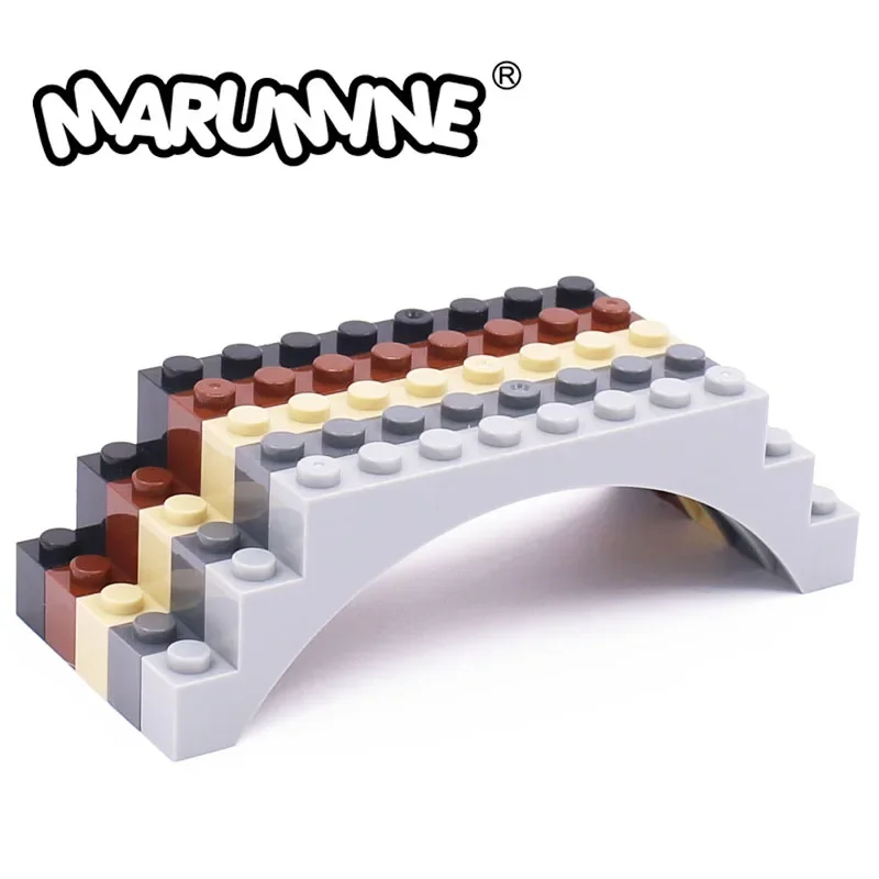 Строительные блоки Marumine, 1x12x3, блоки MOC свода стопы, 5 шт., совместимы с 14707 6108, креативная конструкция моста, набор моделей, аксессуары