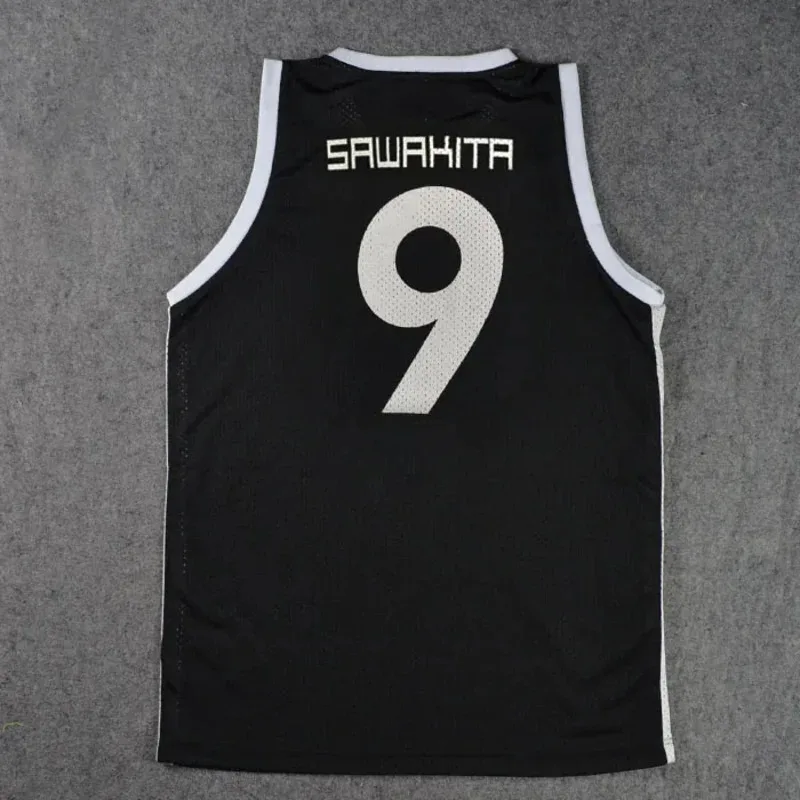 Slam Dunk Sannoh High School No.9 Eiji Sawakita Cosplay Rompi Atasan SD Jersey Basket