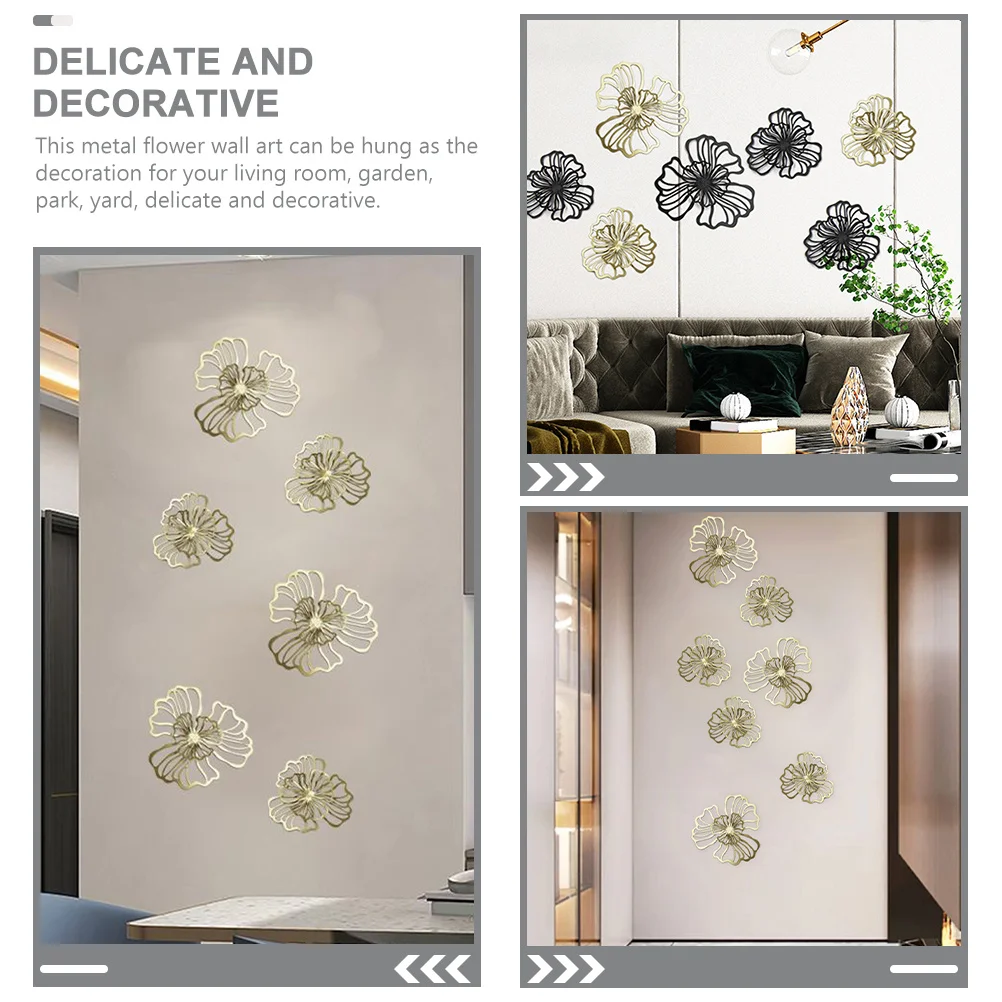 

5Pcs Metal Flower Wall Hanging Art Nordic Style Install Tear Down Any Home Decor Wall Art Hanging Ornament