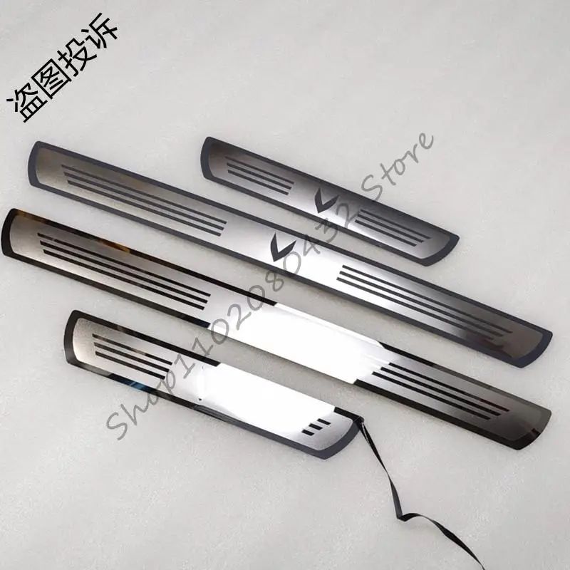 4pcs/set Stainless Steel for Changan Cs35 CS75 CS55 Plus 2018-2022 Cs35plus Door Sill Plate Kits Scuff Plate